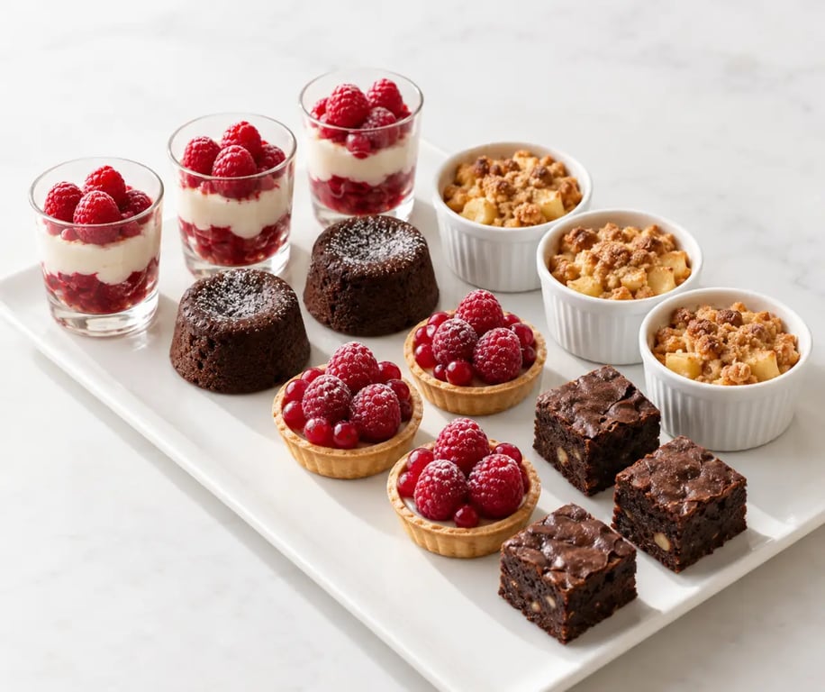 Assortiment de mini desserts individuels facile à préparer pour un buffet