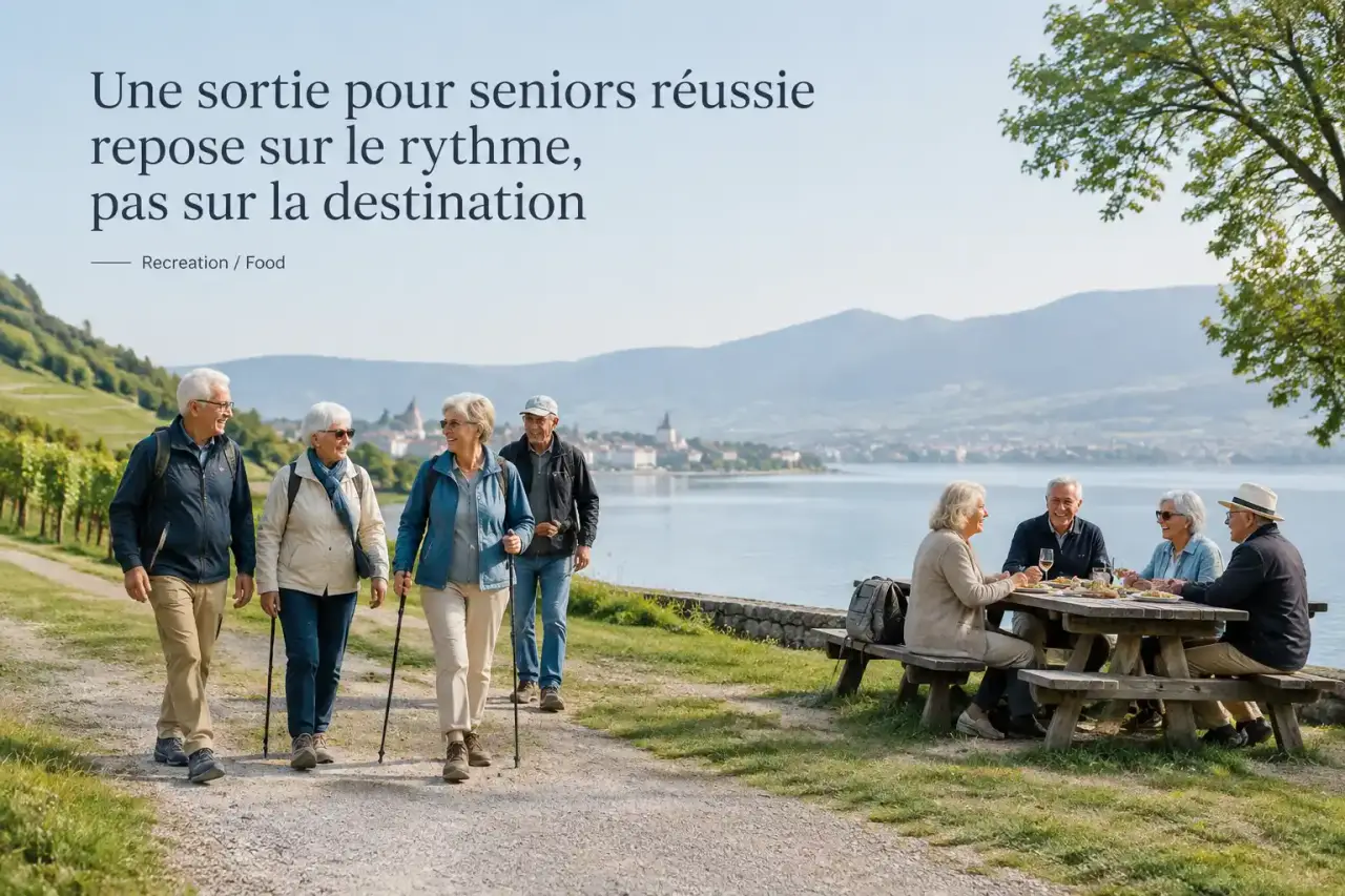 Une sortie pour seniors réussie repose sur le rythme, pas sur la destination