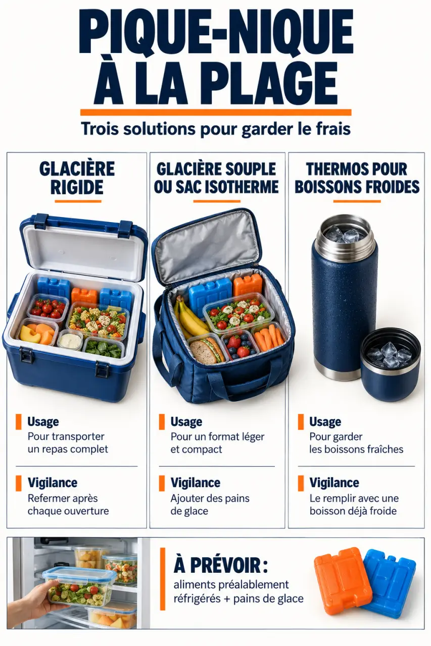 Solutions de conservation au froid pour un pique-nique à la plage