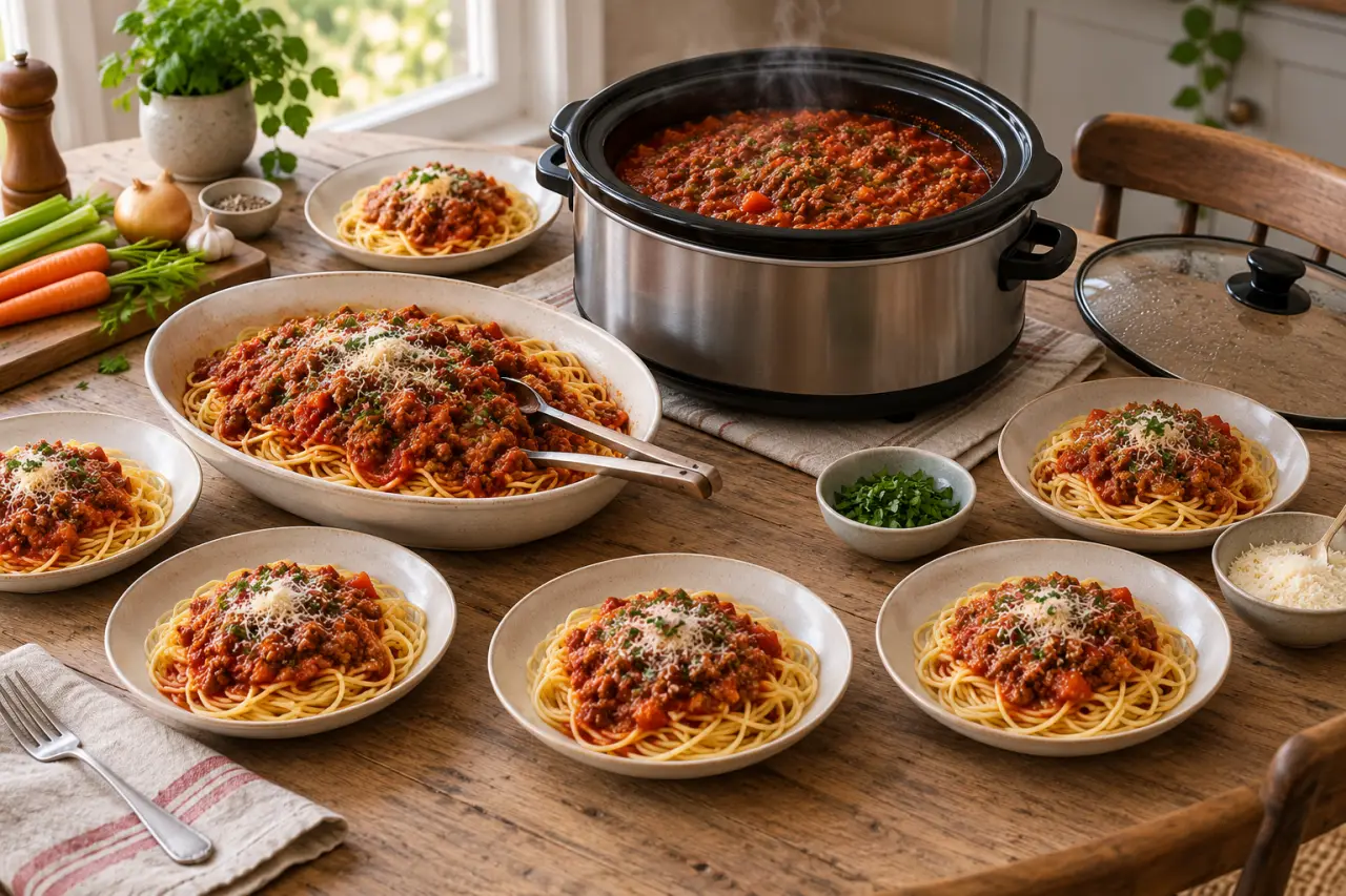 Recette Crock-Pot : une bolognaise pour 7 personnes, prête après 8 heures en mode Low