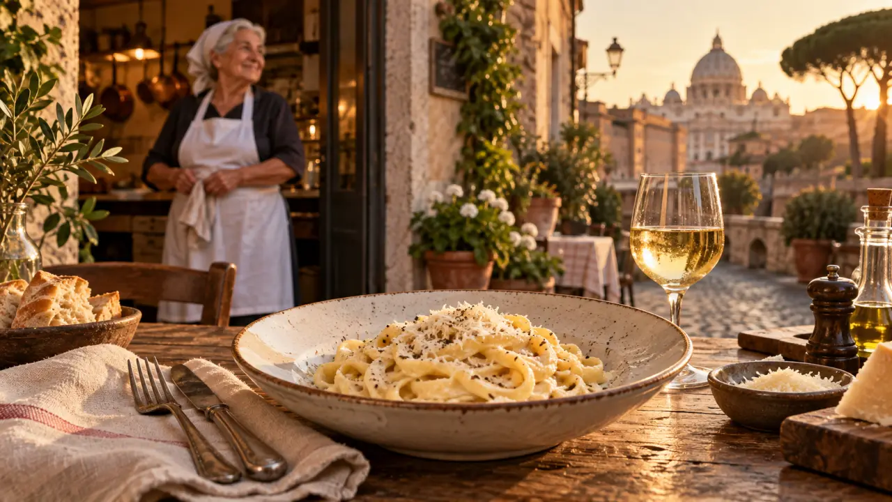 Assiette de fettuccine Alfredo crémeuses dans un restaurant italien